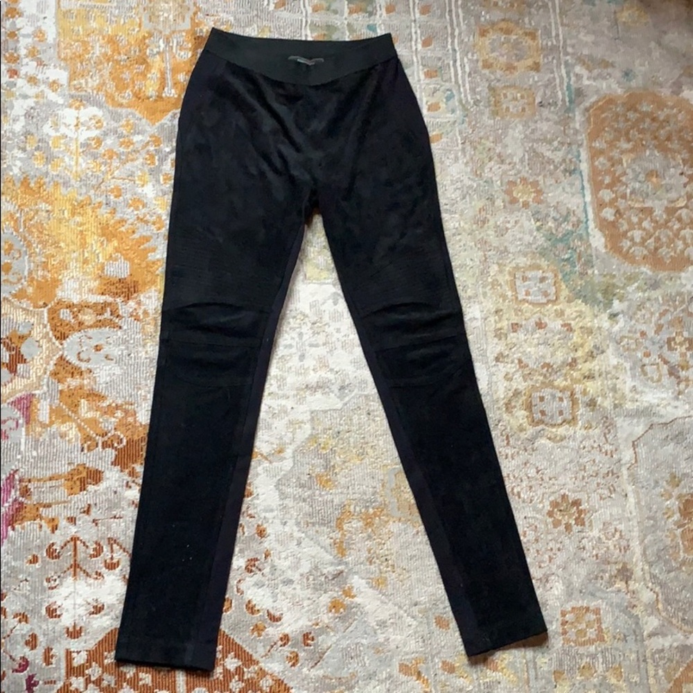 NEW Bcbg BCBGMaxAzria suede black leggings - Picture 3 of 5